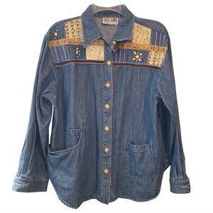 Vintage Nancy Bolen City Girl Denim Button Down Shirt